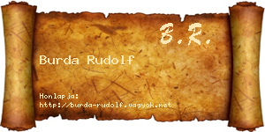 Burda Rudolf névjegykártya